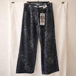 Rewash Cheetah Print Wide Leg Jeans Size 3/26 Y2K Animal Print Straight Leg NWT